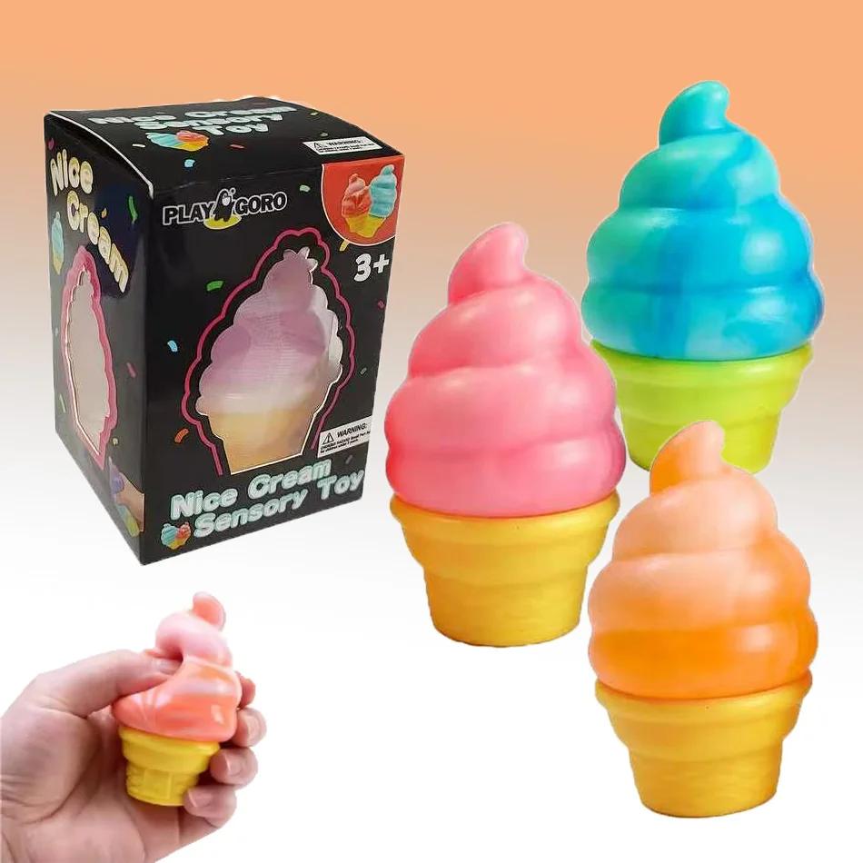 In Stock Nice Cube By Schylling Sensory Squeeze Toy Ice Cream Color Squishy Stress Relief Fidget Toy Relieve Gift For Fan