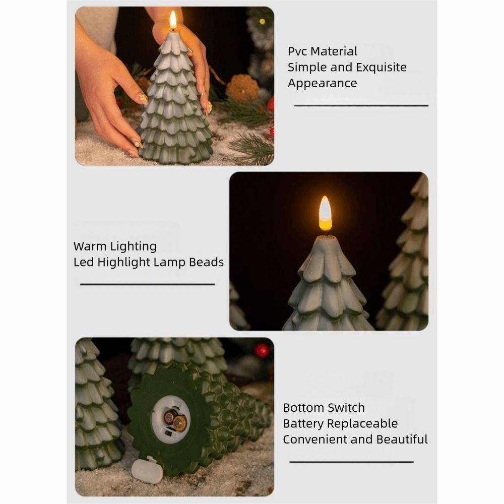 Christmas Tree Shaped Christmas Tree Night Light PVC Christmas Tree Ornament  Bedroom Light