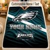 Flannel BlanketPhiladelphia Eagles Custom Name Text Personalized Soft Warm Throw Blanket Home Decor Gift