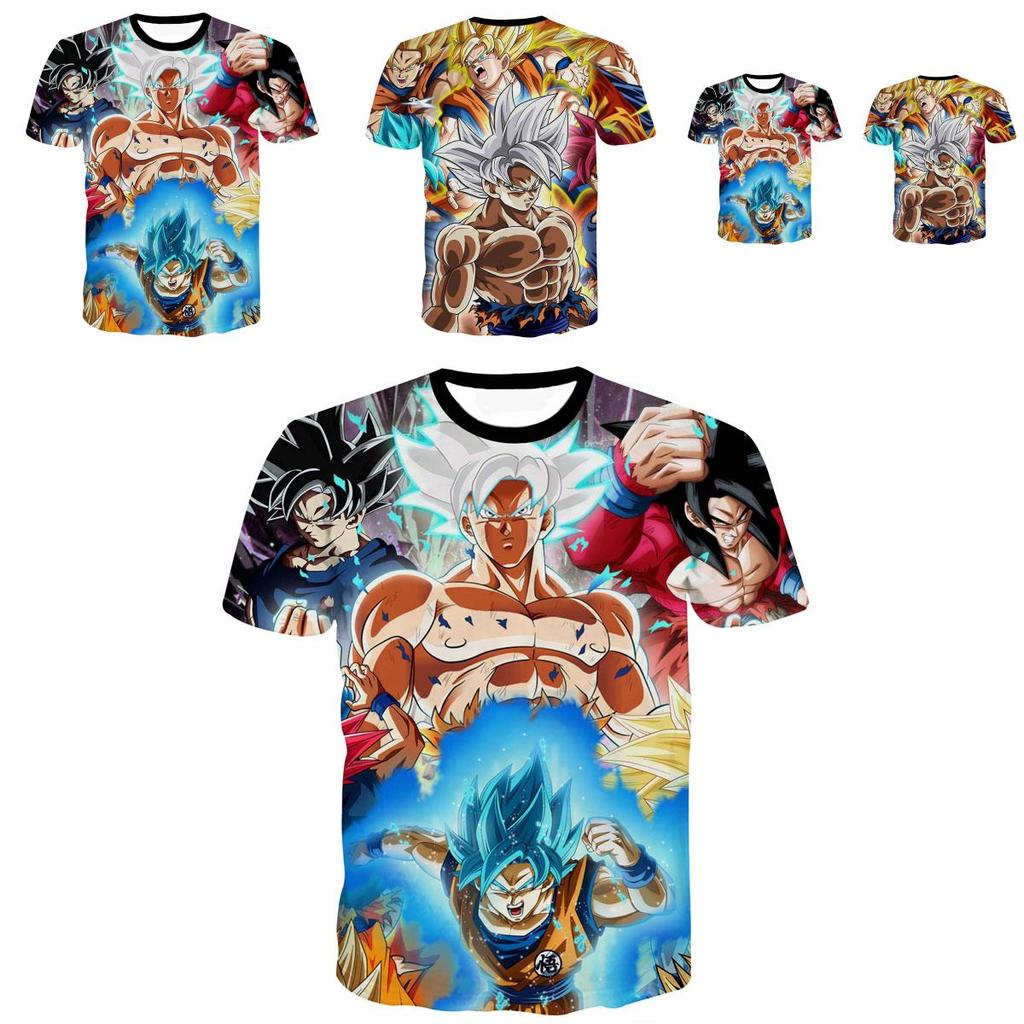 Tee Summer Dragon Ball Z Goku Super Saiyan 3d Print Casual Tshirt Men Women Top