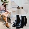 2020 Autumn/Winter Retro Distressed Chunky Heel Side Zipper Ankle Boots for Women