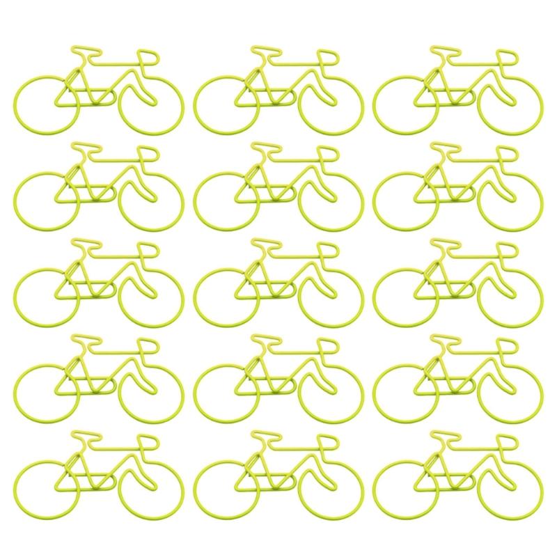 15 Peças Clipe de Papel Formato Bicicleta 55x35mm Pequeno Metal Grampo Organizador de Arquivos Clipe Marcador de Página para Livro para Escritório Escola