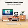 Wooden Monitor Stand with 3 Drawers, Lockable Drawer, Desk Riser Computer Monitor Stand for Office Home PC Laptop
