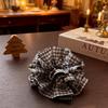 2025 Retro Plaid Fabric Hair Tie - Large Grid Ponytail and Bun Accessory