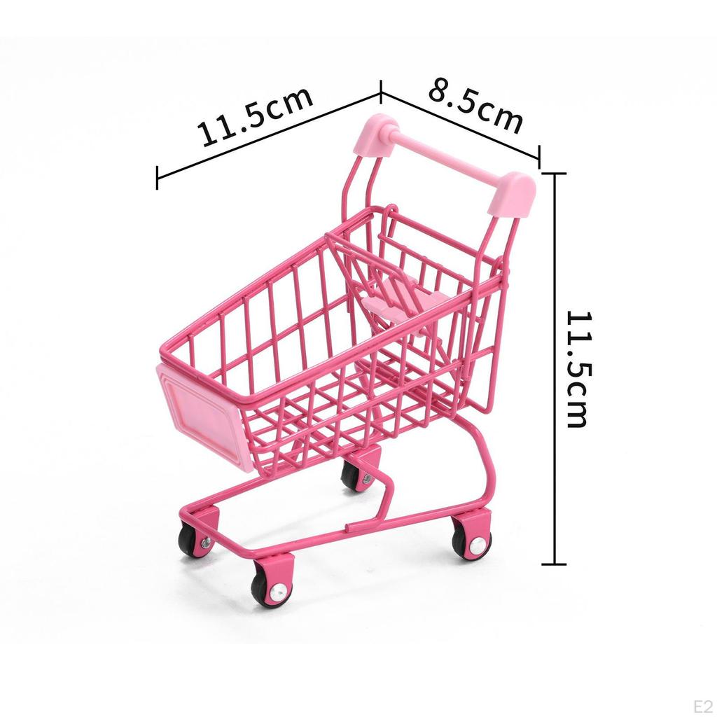Compact Storage Solution: Mini Shopping Cart Organizer for Office and Home Accessories