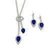 3 Pieces Bridal Jewelry Set Necklace Earrings Bracelet Rhinestone Flowing Water Drop Tassel for Wedding Party