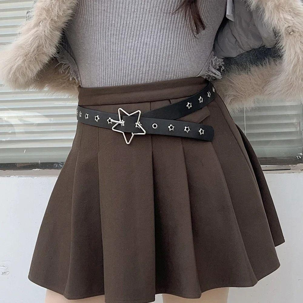 Heart Star Waistband PU Leather Women Waist Belt Punk Rivet Belt  Dress Decoration