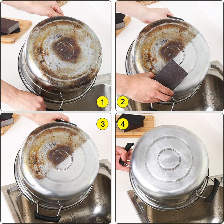 Emery Sponge Wipe Kitchen Utensils Housework Cleaning Dishwashing Brush Pot Brush Rust Grinding Sponge Block Cleaning Brush
