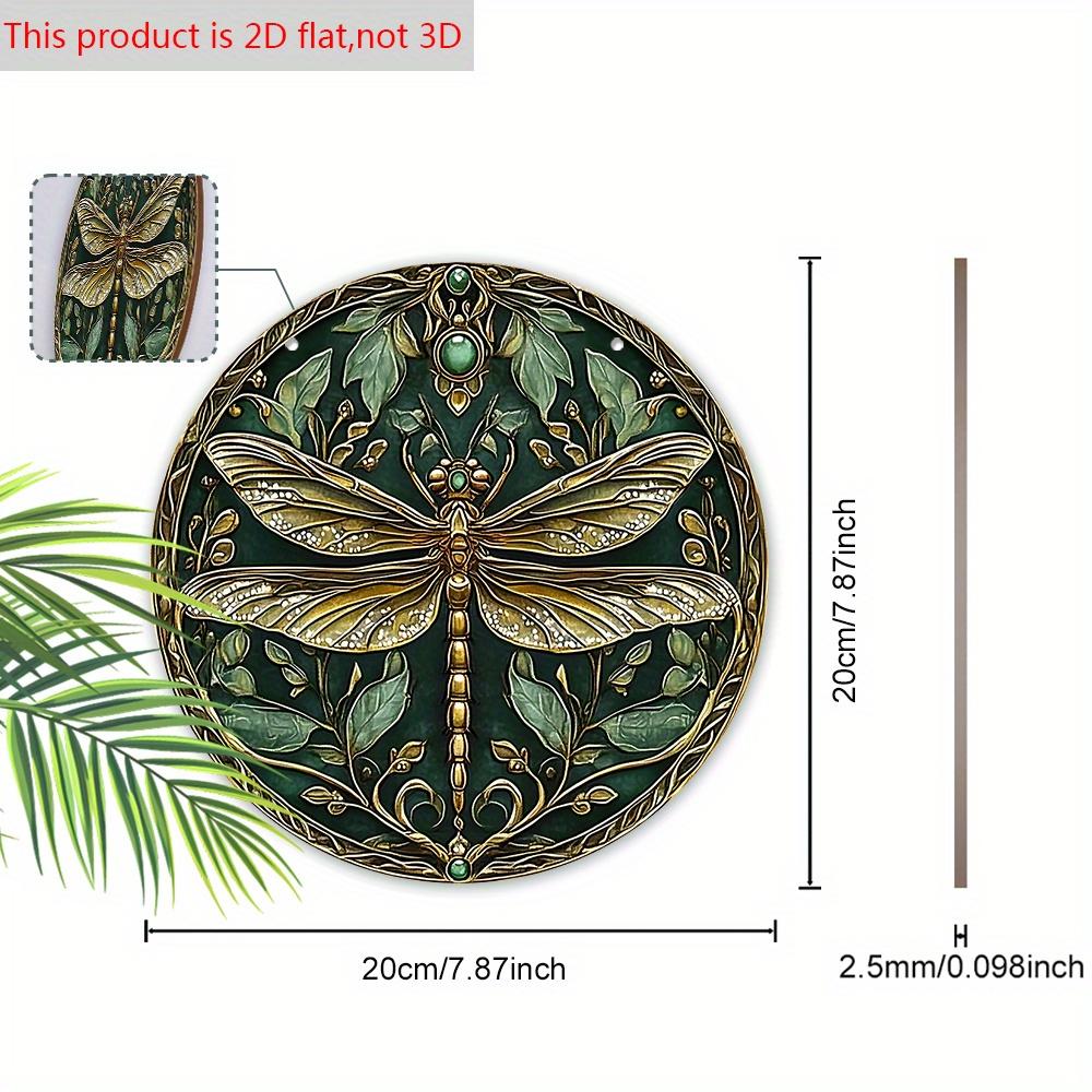 Vintage Wooden Sign with Dragonfly Pattern - Decorative Hanging Plaque for Front Door, Wall Decoration