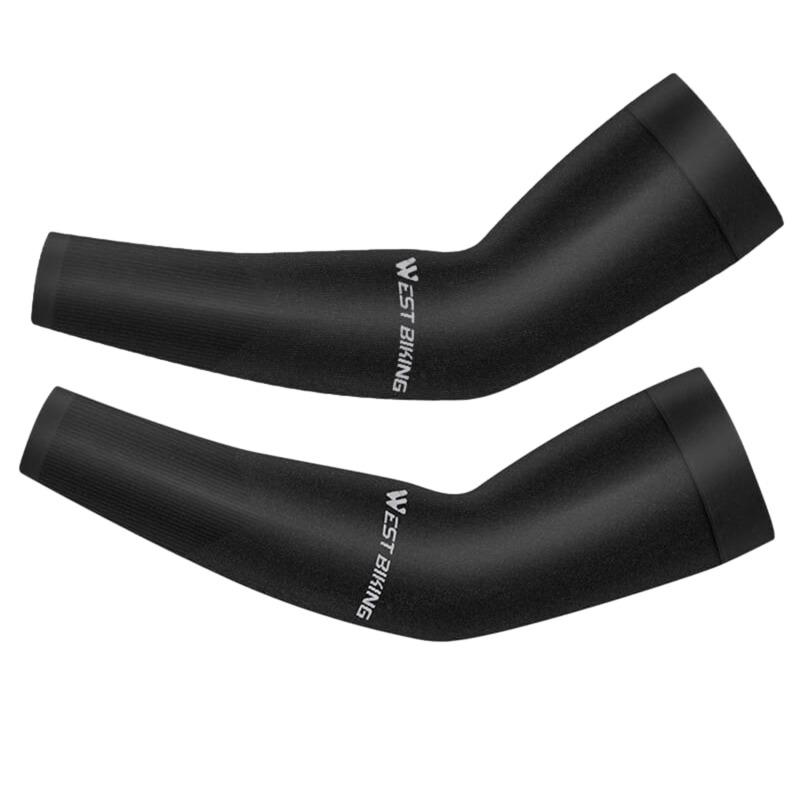 Arm Sleeves Running Fishing Sunscreen Sleeve Summer Cool Quick Dry Breathable Solid Color Ice Silk Cycling Equipment Black