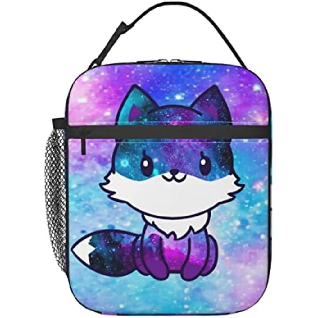 Galaxy Fox Insulated Lunch Box Bag Portable Lunch Tote For Women Men And Kids