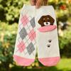 Weibliche 3D Tier Hunde Fußabdrücke Socken Frauen Baumwolle Boden Länge Casual Striped Cartoon Socken