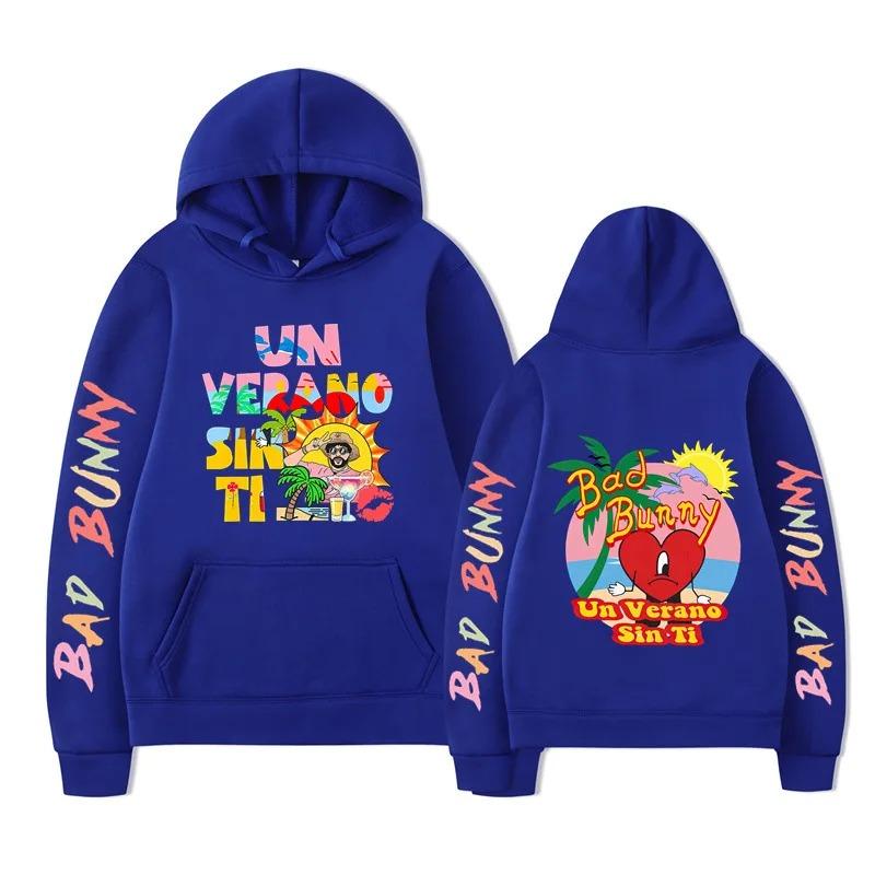 

Autumn and winter men and women s casual comfortable warm hooded sweatshirt Bad Bunny print fashion loose hoodie 3XL