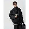 Men's American-Style Winter Warm Cotton Jacket, Loose Fit, Short PU Leather, Padded, Niche Design.