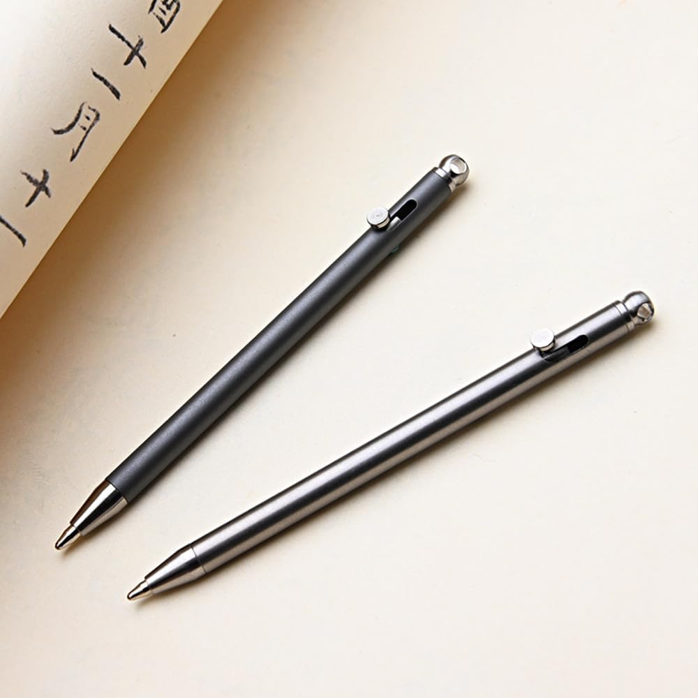 Mini Keychain Titanium Pen, Ultra Light Portable EDC Small Bolt Action Pen, Outdoor Gadget Personality Creative Signature Tool