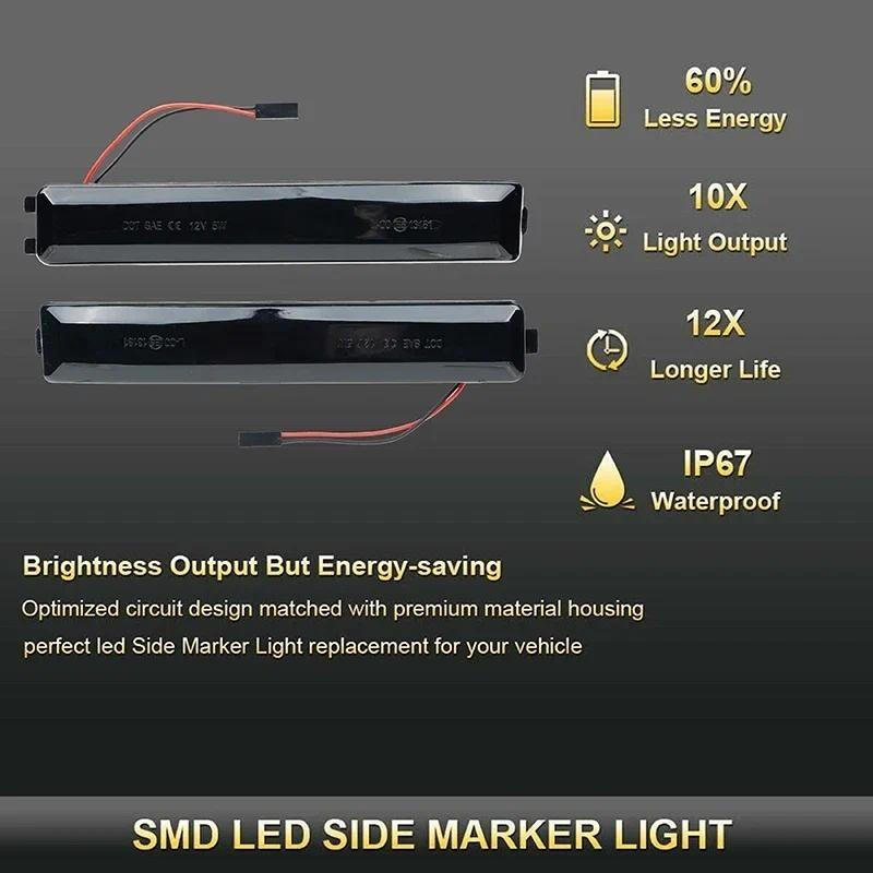 2Pcs LED Dynamic Yellow Side Mirror Turn Signal Lights For Ford F150 F-150 2009-2014 Raptor 2010-2014 Blinker Lamp Indicator