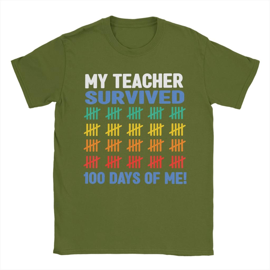 100 Days of School 100th Day of School TShirt Summer Fashion TShirts Unisex Cotton ONeck Plus Size Top Tees Y2K Retro Tops