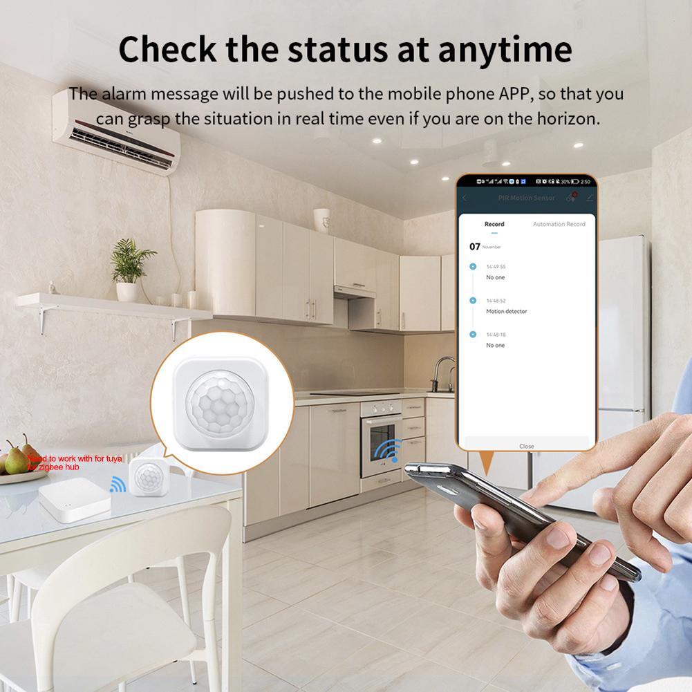 Smart Home PIR Sensor for Zigbee with 120 Degree Infrared Detection and Device Sharing for Automated Lighting Triggers