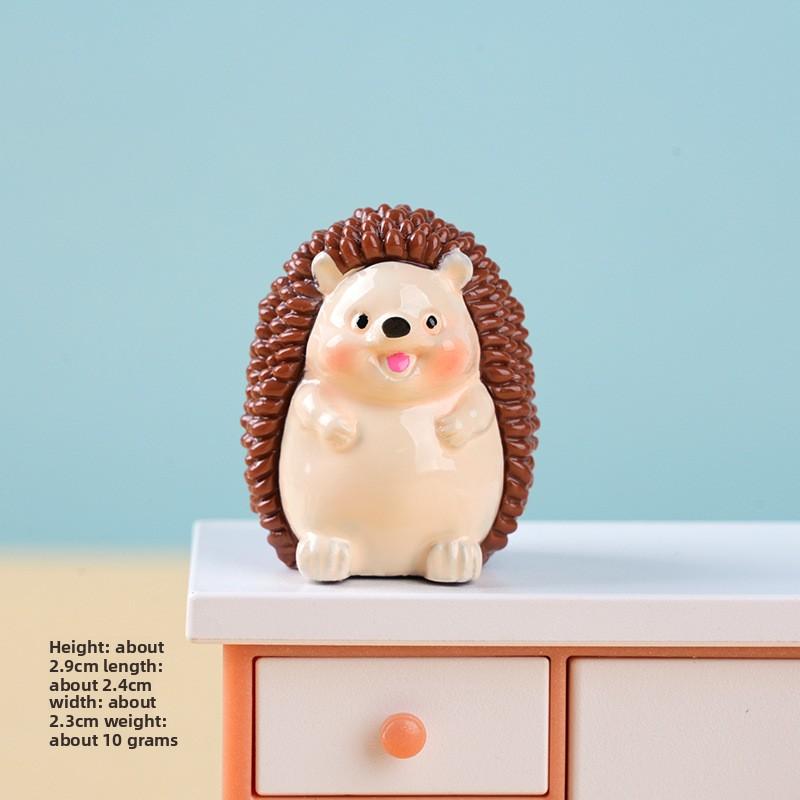 Miniature Landscape Hedgehog Decoration and Display - Cute Small Figurines, Realistic Animal Resin Handicrafts, Tabletop Ornaments