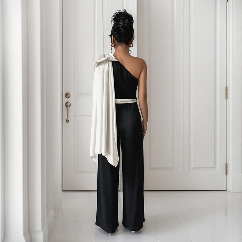 Women's Summer Jumpsuit Elegant Sexy Sleeveless Bodysuit Casual Wide Leg Pants