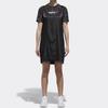 Adidas Neo Fake Two-Piece Short Sleeve Casual Sports Dress Women Dresses Black CZ1700