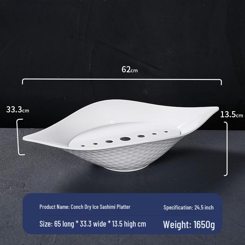 Japanese Style Conch-Shaped Melamine Sashimi Dry Ice Platter