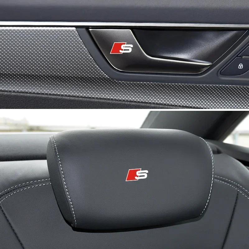 Car logo Interior Sticker Central control Decals Emblem Badge for q2 sline A1 A3 A4 A5 A6 A7 Q3 Q5 Q7 RS3 RS4 RS5 S3 S4 S5 S7