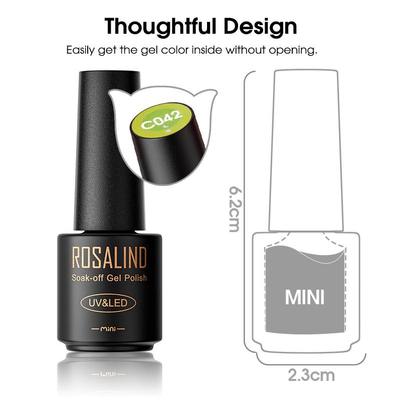 ROSALIND Mini Soak Off Eon Luminous Nail Gel Polish Bright For Nail Art Design LED/UV Lamp