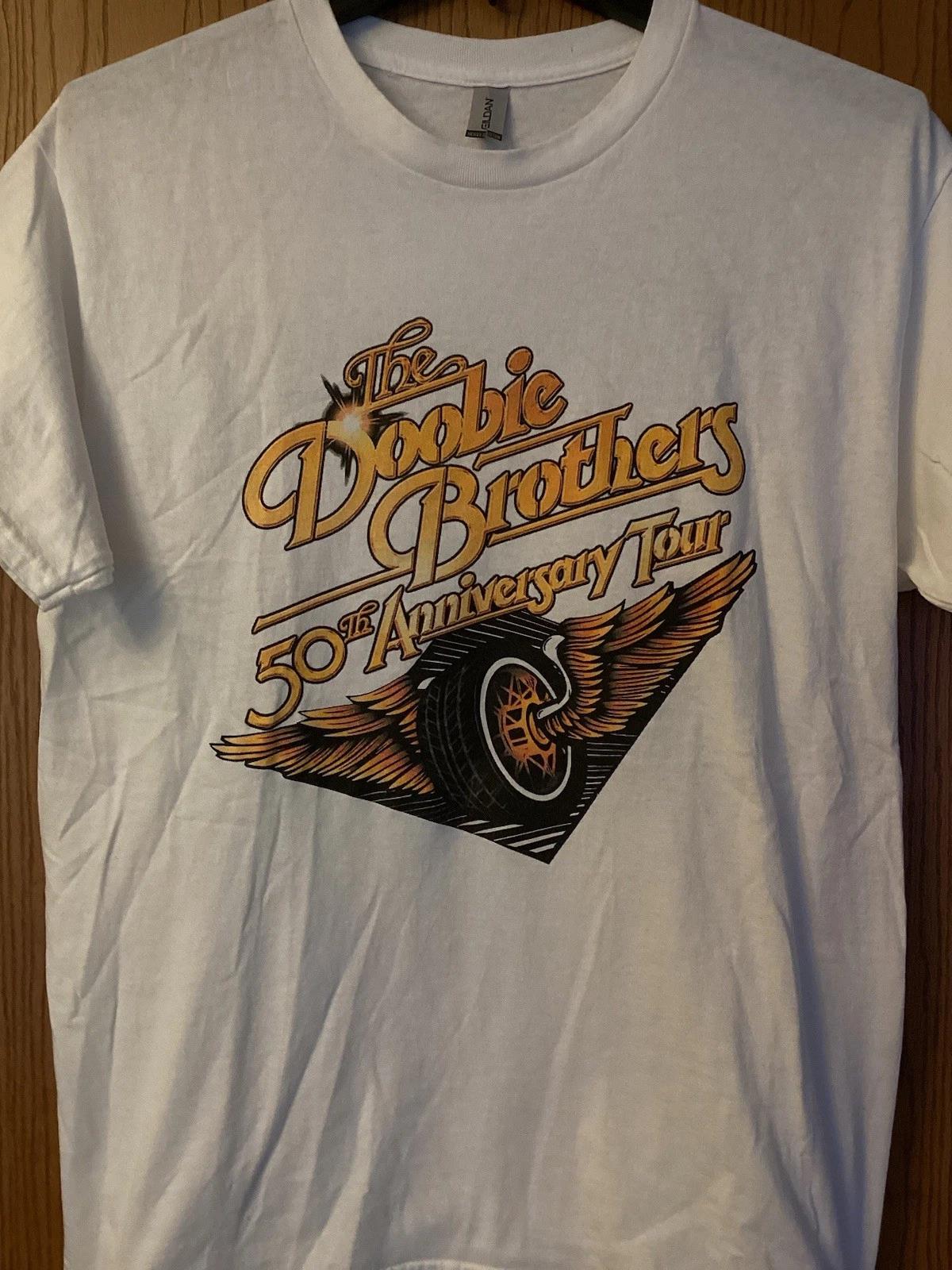 The Doobie Brothers -50th Anniversary Tour - 2023 White Shirt - 2 Sided 4XL