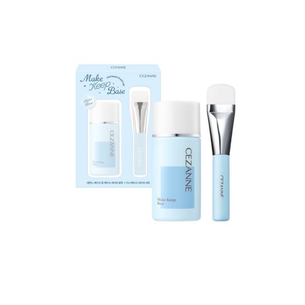 CEZANNE Make Keep Base 30ml #Light Blue + Mini Brush Set - Oil Control & Tone-Up Primer