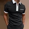 Herren Casual Farbkontrast Kurzarm T-Shirt Mode Casual Stretch Kurzarm Poloshirt
