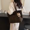 Leopard print canvas bag women's summer autumn new fashion college tote casual large capacity shoulder travel lazy