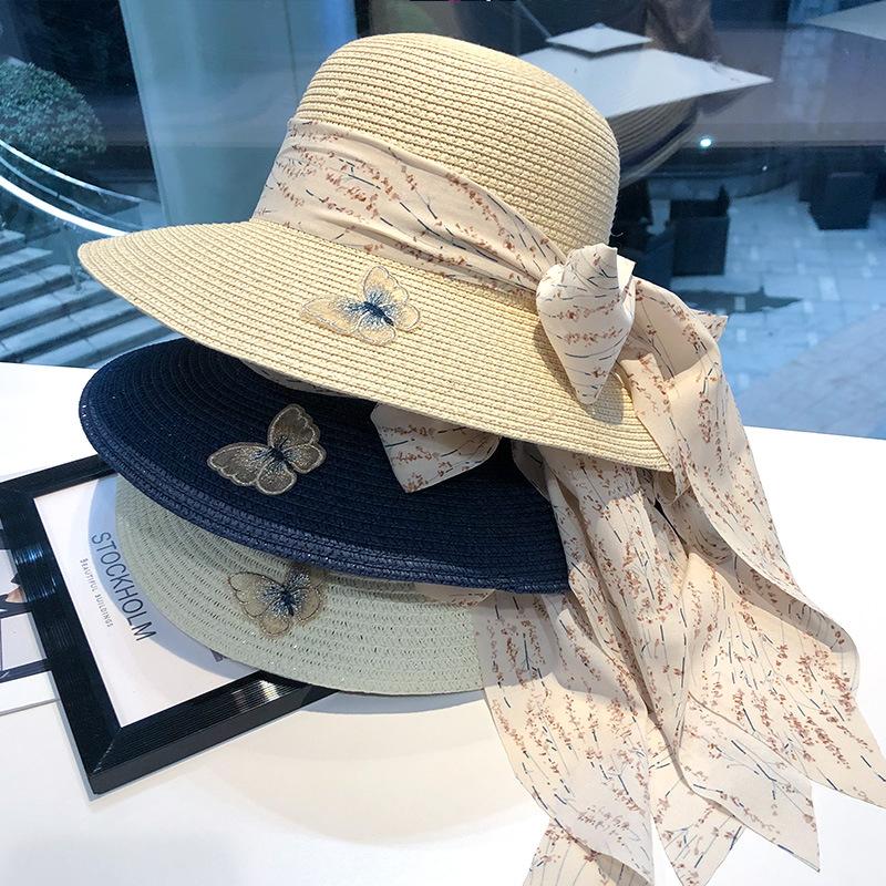 2025 New Spring and Summer Straw Hat Comfortable Women's Beach Hat Straw Braid Hot Selling Bow Sun Hat Sunshade Hat
