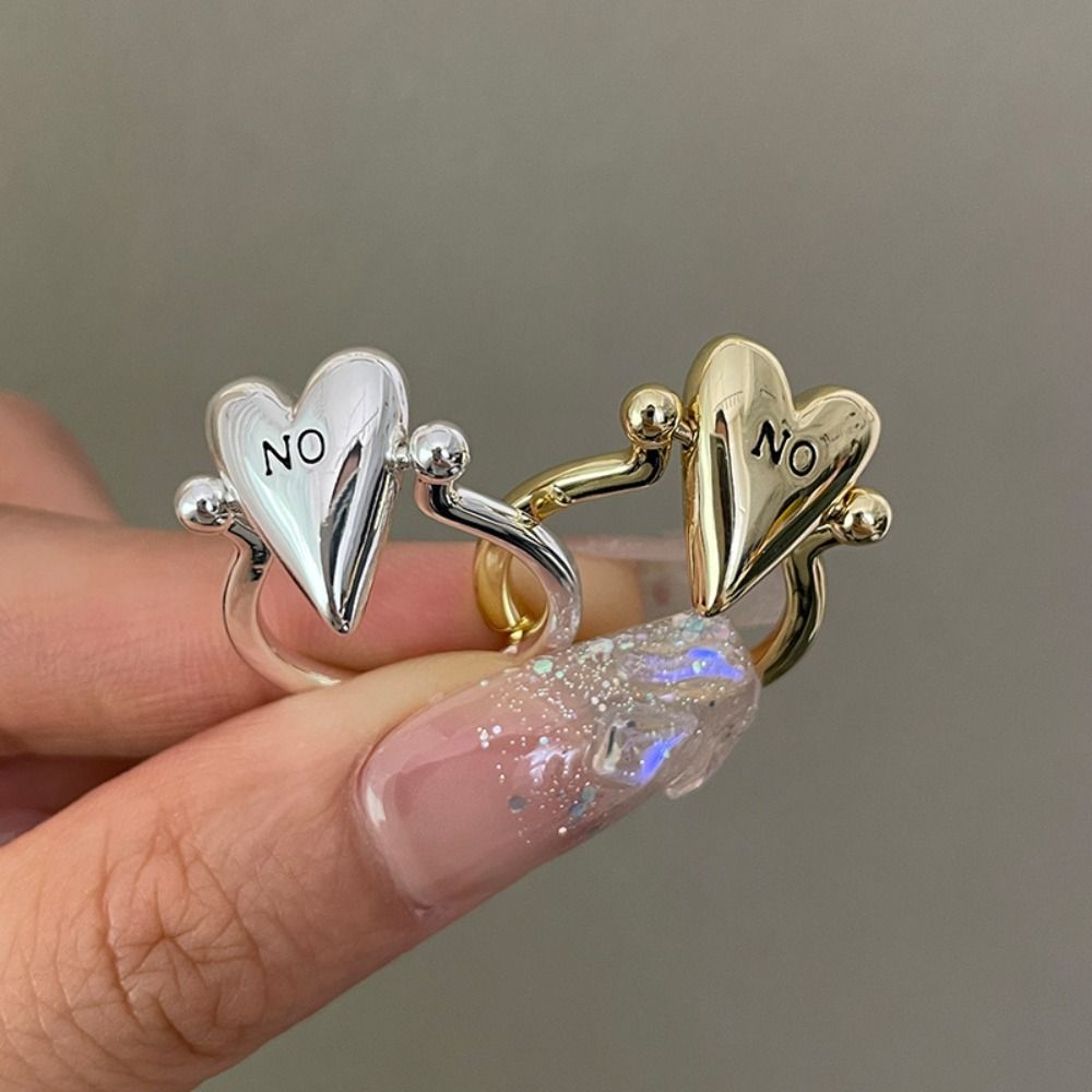 Personality Heart Ring Exquisite Vintage Jewelry Gift Fashion Letters Ring  For Women