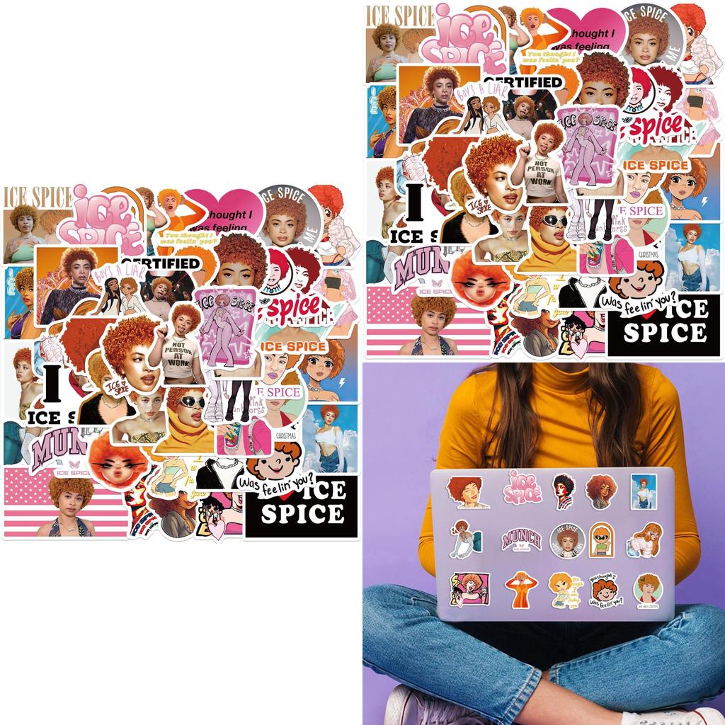 Ice Spice Singer Graffiti Stickers For Guitar Notebook Luggage Diy Waterproof Decals