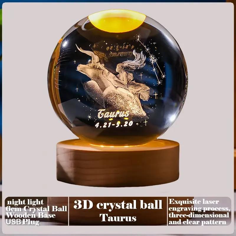 Dárek na Valentýna 2025 3D Růže Křišťálová koule Laserové gravírování Domácí ozdoba Řemesla Stolní dekorace Narozeninový Dárek ke Dni matek