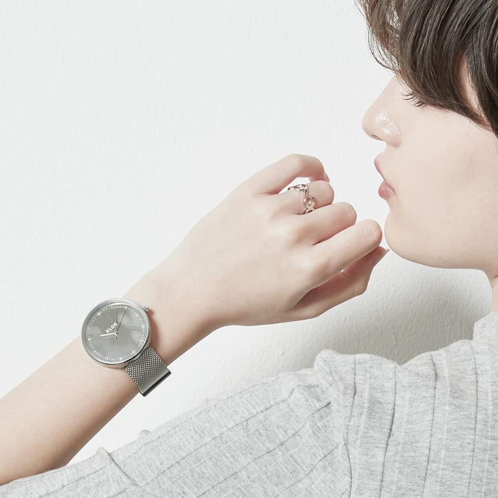 Montre Miroir Surface Miroir Simple Élégant Argent KLON RH simplement JOE 40mm simple Femme Homme (Article JOE)