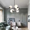 White Ball Glass Ceiling Chandeliers Chrome Modern LED Light Bauhaus Minimalist Lustres Hanging Lamps Home Decor for Living Room