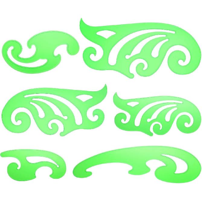 6 шт. Пластиковые французские лекала, Многофункциональные французские лекала для шаблона рисования, Набор инструментов-шаблонов для рисования комиксов, 6 размеров