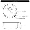 Stainless Steels Round Kitchen Sinks Single Bowl Dish Washing Sink Balcony Wash Basin Kitchen Vegetable Small Sink