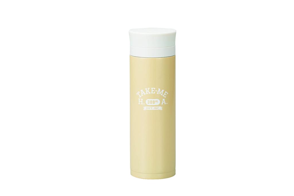 Tatsumiya Lightweight Stainless Steel Mug 36628 Bottle, 300mm, Beige, TAKE-ME