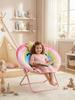 Children's Foldable Plush Moon Chair - Portable Cartoon Backrest for Outdoor Parties and Beach Picnics