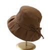 Women's Bucket Hat With Bow Foldable Sun Hat Adjustable Wide Brimmed Cloth Fisherman Cap Female Foldable Casual Simple Sunshade