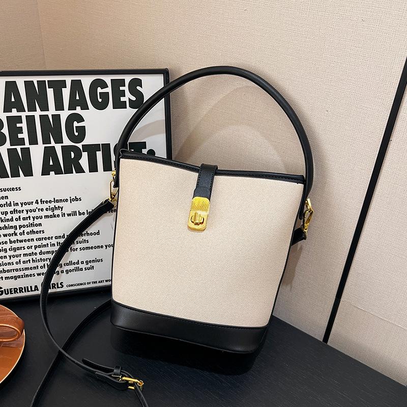 Ein-Schulter-Tasche Modische Patchwork-Bucket-Bag Nischendesign Handheld Crossbody-Tasche