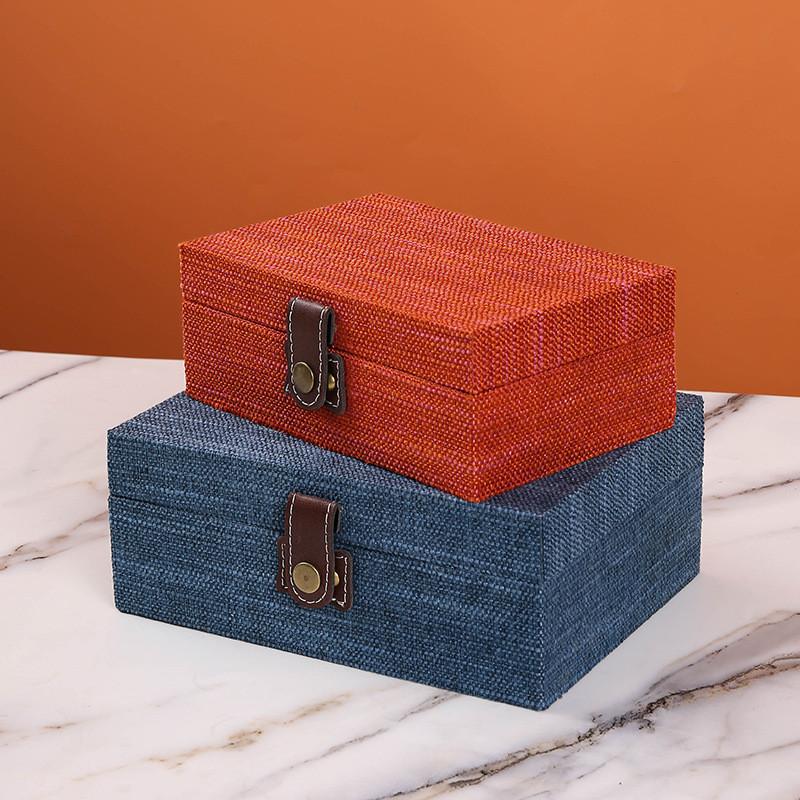 Desktop Wooden Organizer Box With Lid For Home Office Accessories Storage Gift