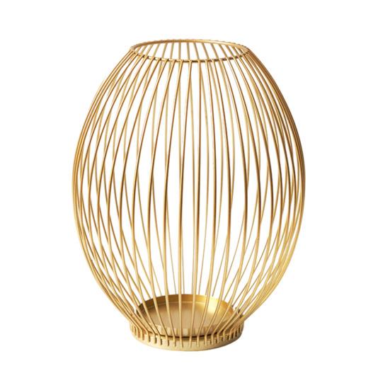 Metal Wire Cage Pillar Candle Holder Vintage Hollow Out Tea Light Holder for Fireplace Mantel Table Centerpiece