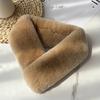 Women's Genuine Rex Rabbit Fur Breathable Fashion Scarf Winter Neck Warmer with Magnetic Closure