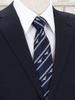 [COLORATA] Colorata Wolf Tie (145 x 8.5cm  Navy  Stripe  100% Silk  Jacquard Weave) Animal  Gift Present
