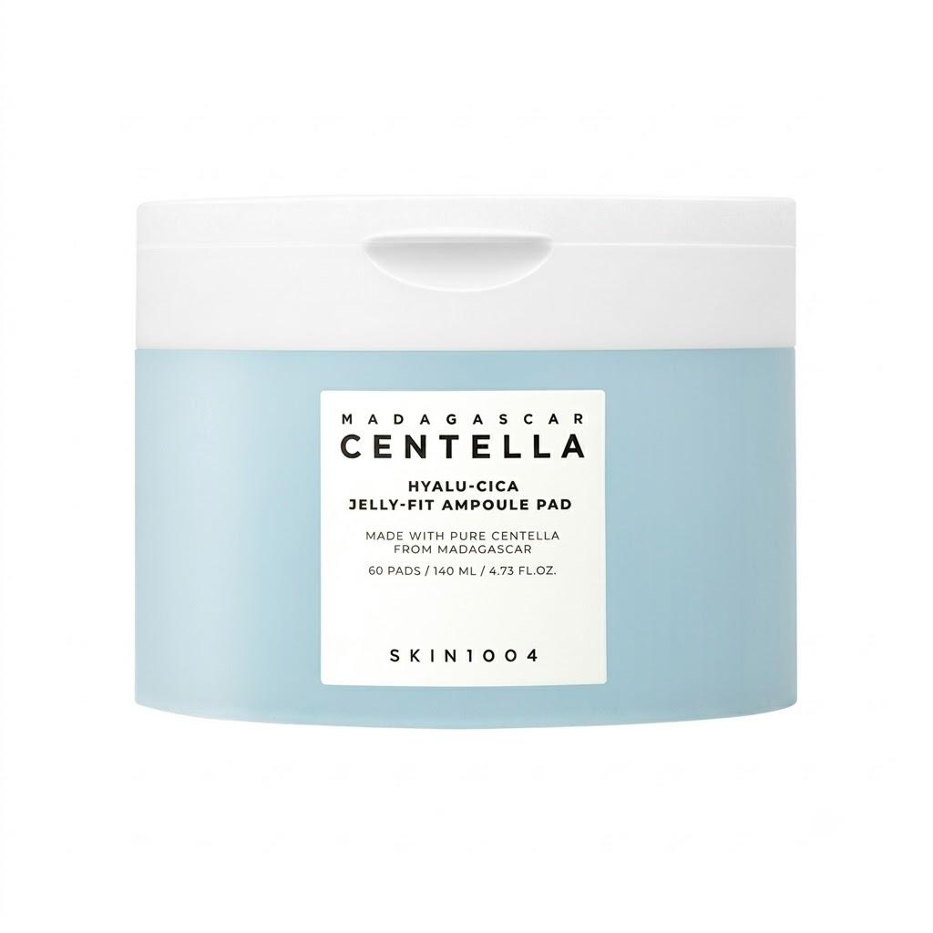 SKIN1004 Madagascar Centella Hyalu-Cica Jelly-Fit Ampoule Pad Hydrating Skin Comfort Toner Pads 60 Pads 140ml