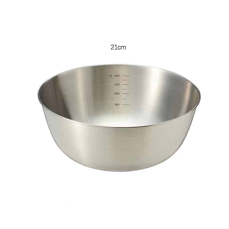 Stainless Steel Cooking Basin Korean Household Scale Basin Thickened Mixing and Basin Egg Beating Basin Salad Baking Basin